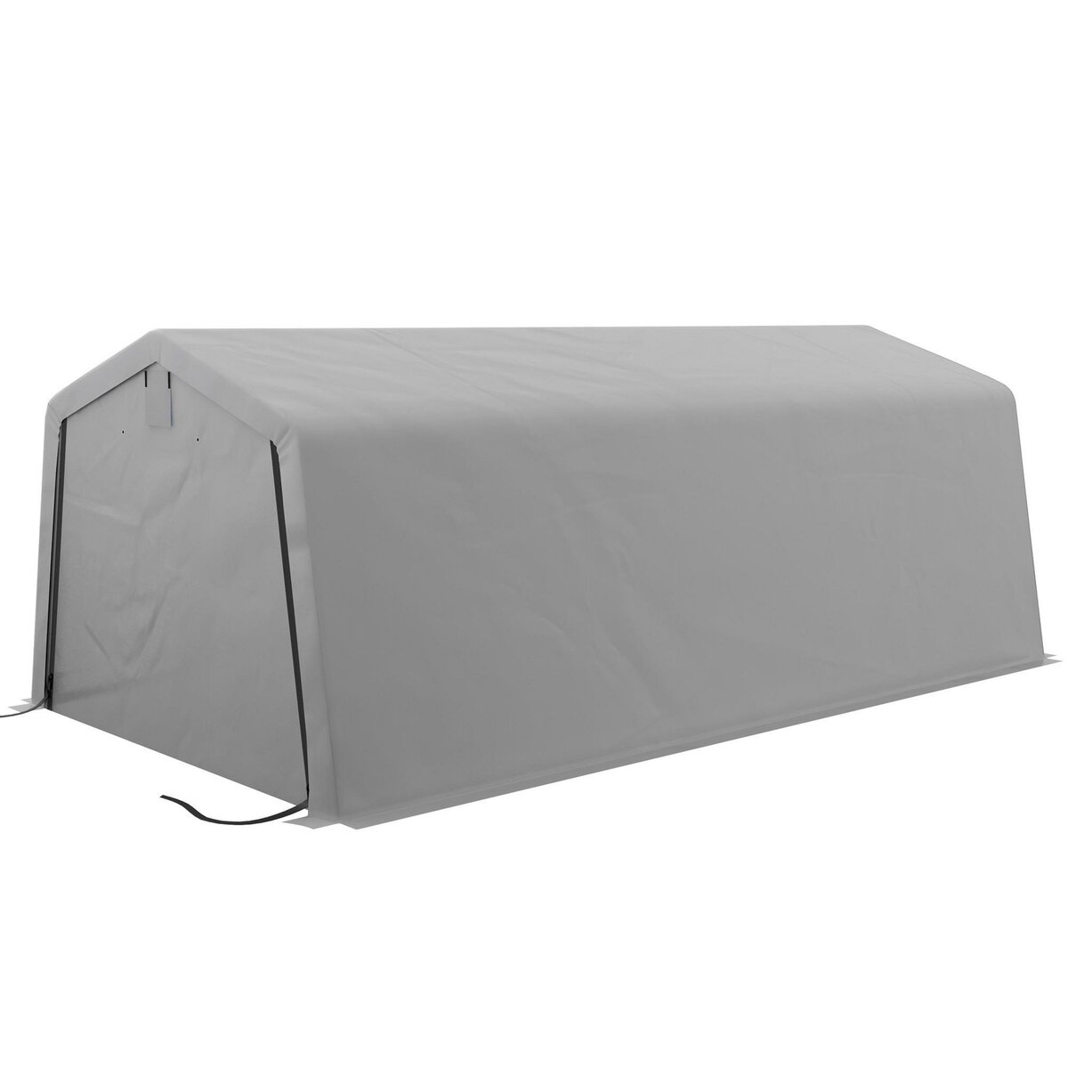 OUTSUNNY Tente garage carport dim 6L x 3,3l x 2,4H m acier galvanisé robuste PE haute densité 150 g/m² imperméable anti-UV gris