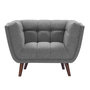 Voir la diapositive 1 : Rendez vous déco Fauteuil capitonné en tissu gris-Carmen