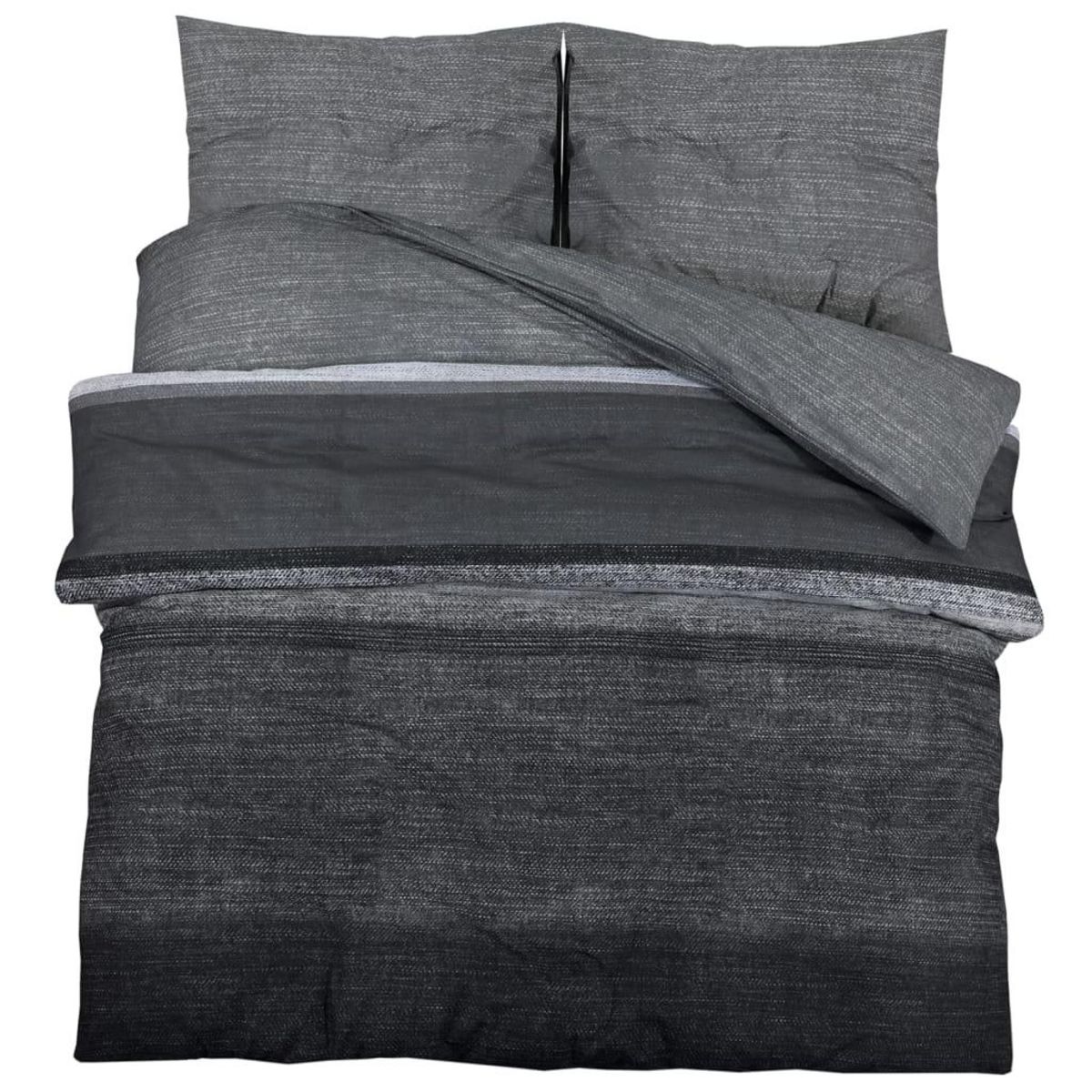 VIDAXL Ensemble de housse de couette gris fonce 200x200 cm Coton
