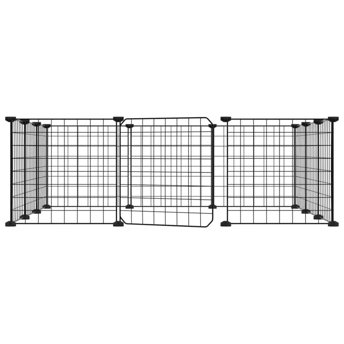 VIDAXL Cage animaux de compagnie a 12 panneaux et porte Noir 35x35 cm