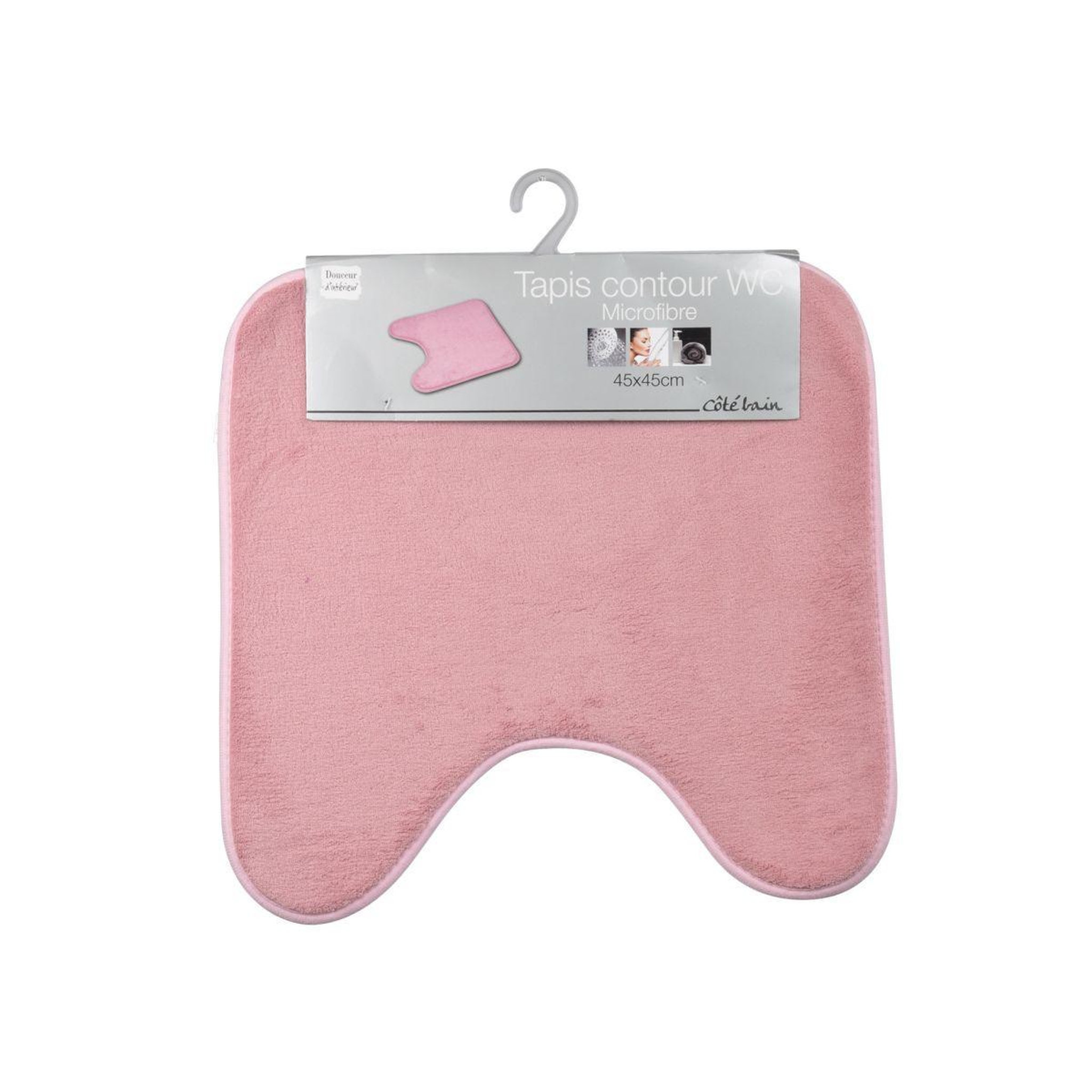 Voir la diapositive 2 : Douceur d'Intérieur Tapis contour wc  vitamine ii  45x45cm rose