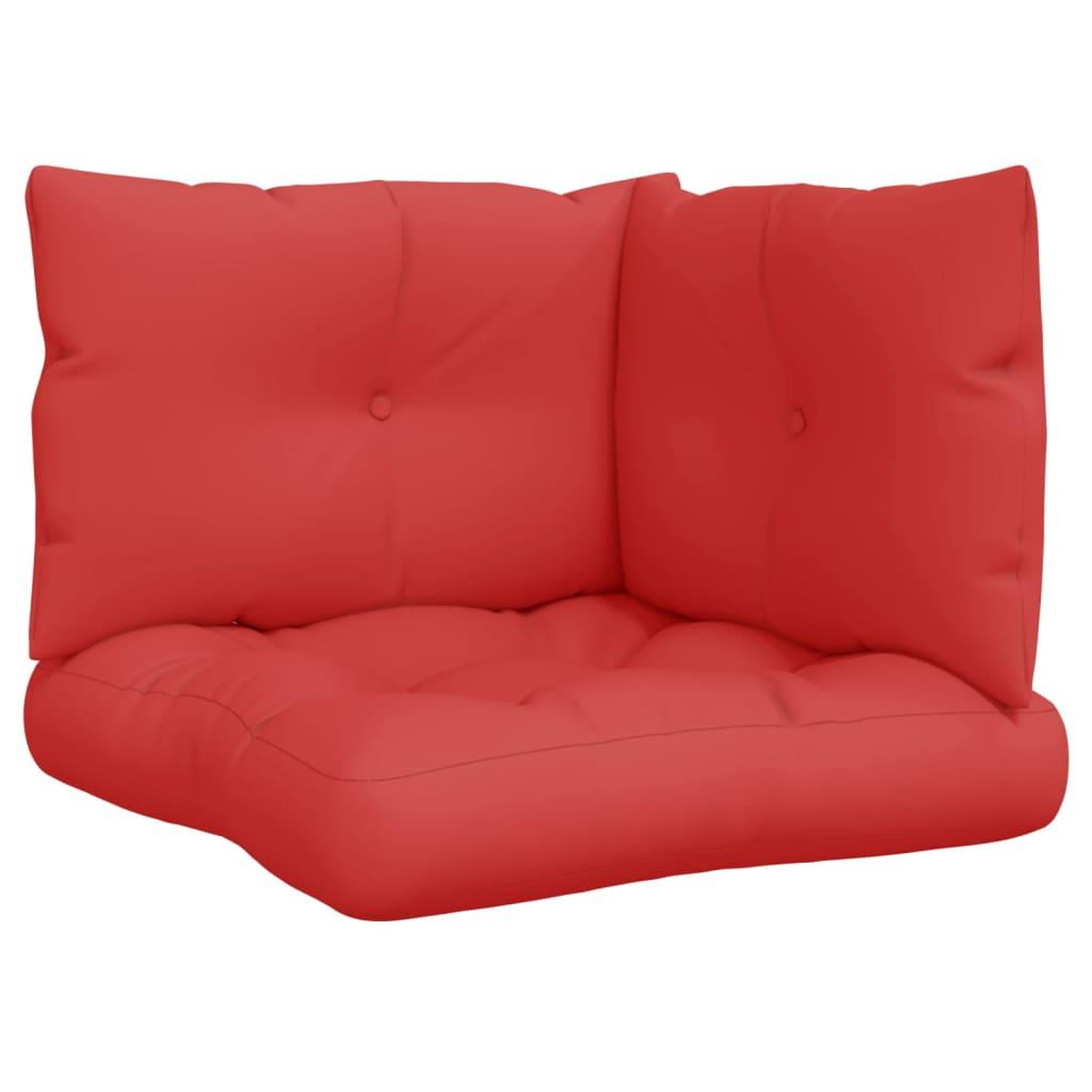 Voir la diapositive 2 : VIDAXL Coussins de palette lot de 3 rouge tissu