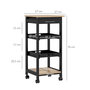 Voir la diapositive 3 : HOMCOM Chariot de service desserte de cuisine à roulettes 2 plateaux amovibles, tiroir, étagère MDF chêne clair bois pin