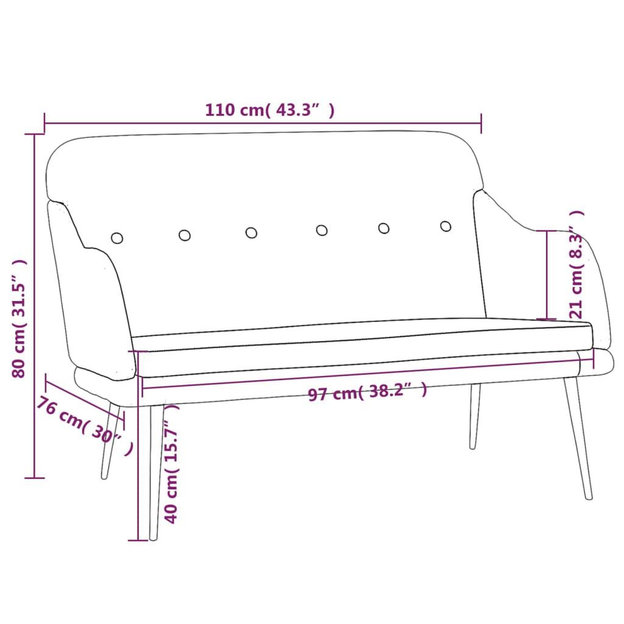 Voir la diapositive 6 : VIDAXL Banc Gris fonce 110x76x80 cm Tissu