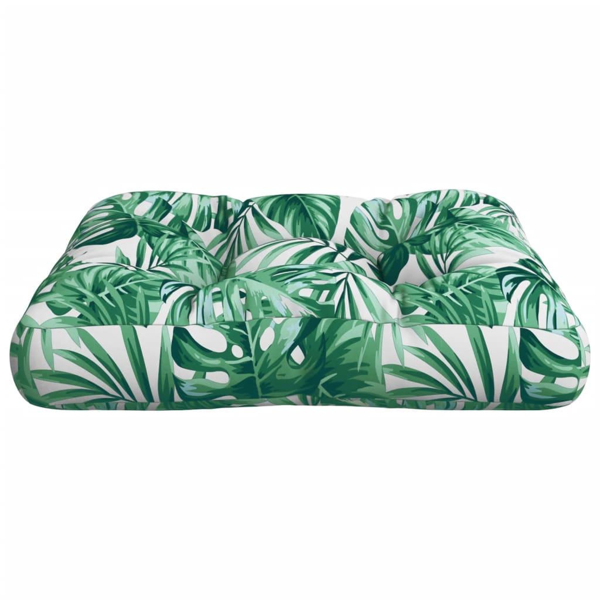 Voir la diapositive 4 : VIDAXL Coussin de palette motif de feuilles 58x58x10 cm tissu