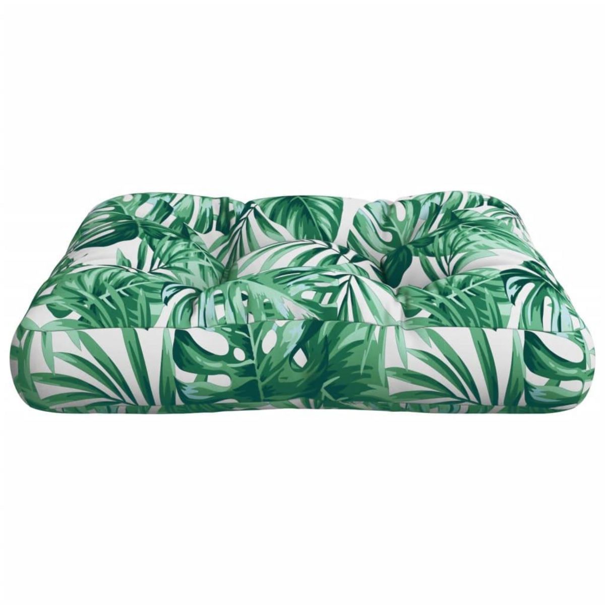 VIDAXL Coussin de palette motif de feuilles 58x58x10 cm tissu