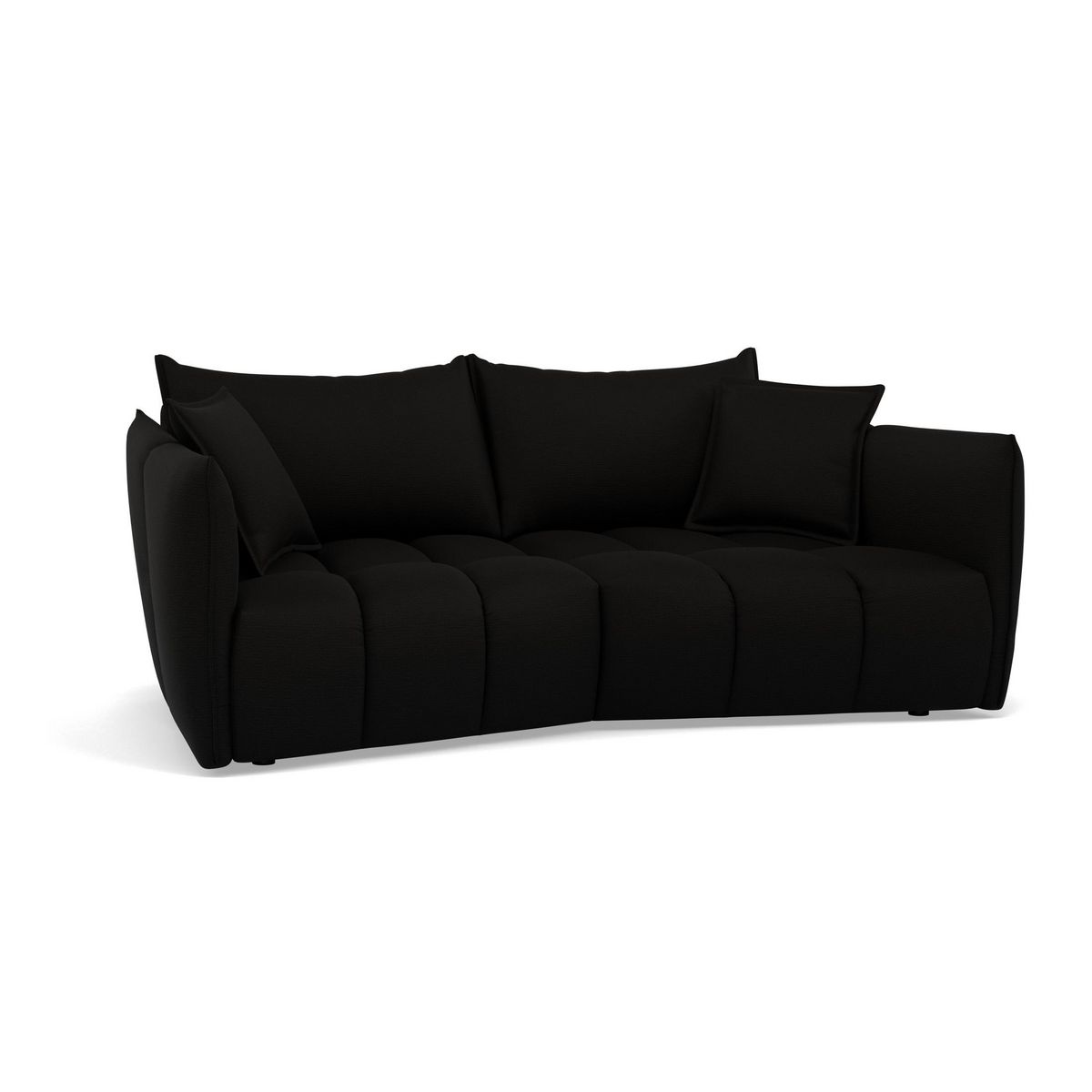 LISA DESIGN Cassiopee - canapé droit 3 places assise profonde en tissu texturé