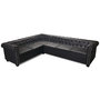 Voir la diapositive 3 : VIDAXL Canape d'angle Chesterfield 6 places Cuir synthetique Noir