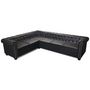 Voir la diapositive 3 : VIDAXL Canape d'angle Chesterfield 6 places Cuir synthetique Noir