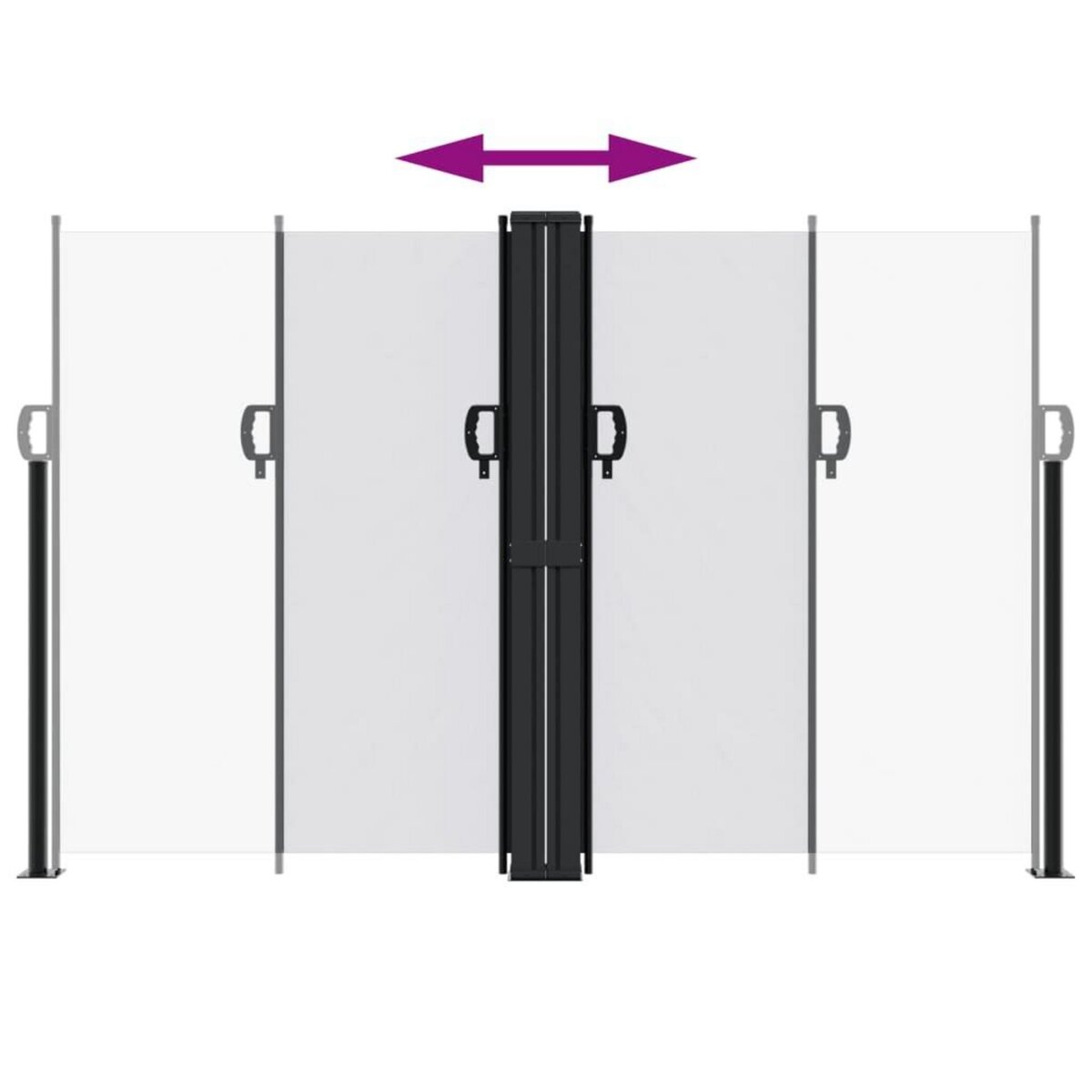 VIDAXL Auvent lateral retractable blanc 160x1200 cm