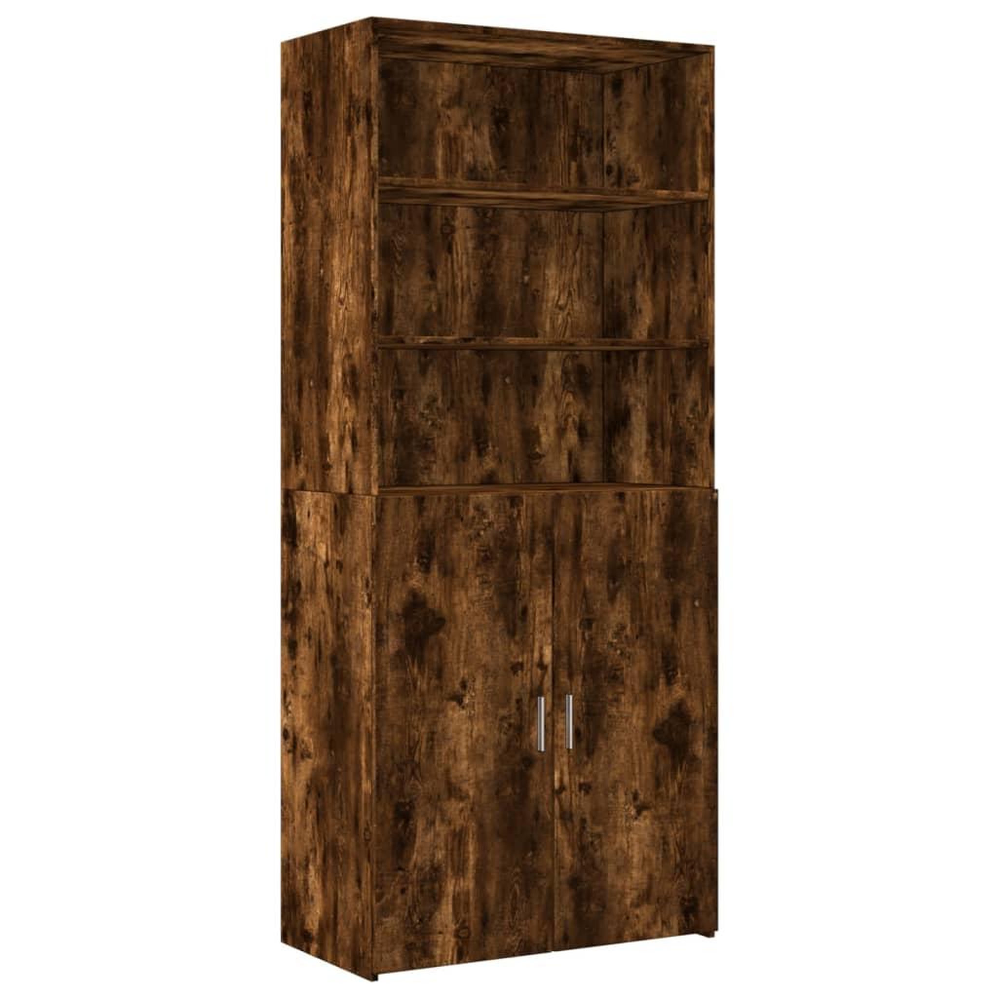 Voir la diapositive 4 : VIDAXL Buffet haut chene fume 80x42,5x249 cm bois d'ingenierie