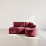 Voir la diapositive 5 : BEST MOBILIER Miro - canapé d'angle droit 4 places convertible avec coffre en velours texturé