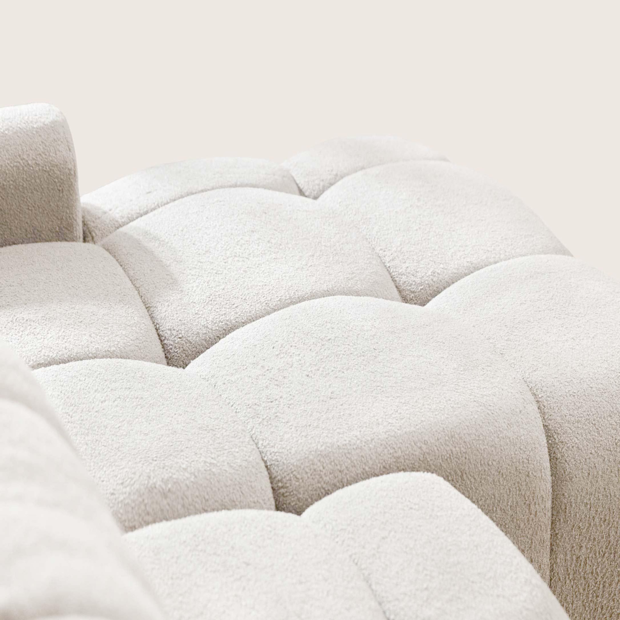 Voir la diapositive 6 : BEST MOBILIER Yulin - canapé d'angle ouvert droit 4 places convertible avec coffre en tissu bouclette
