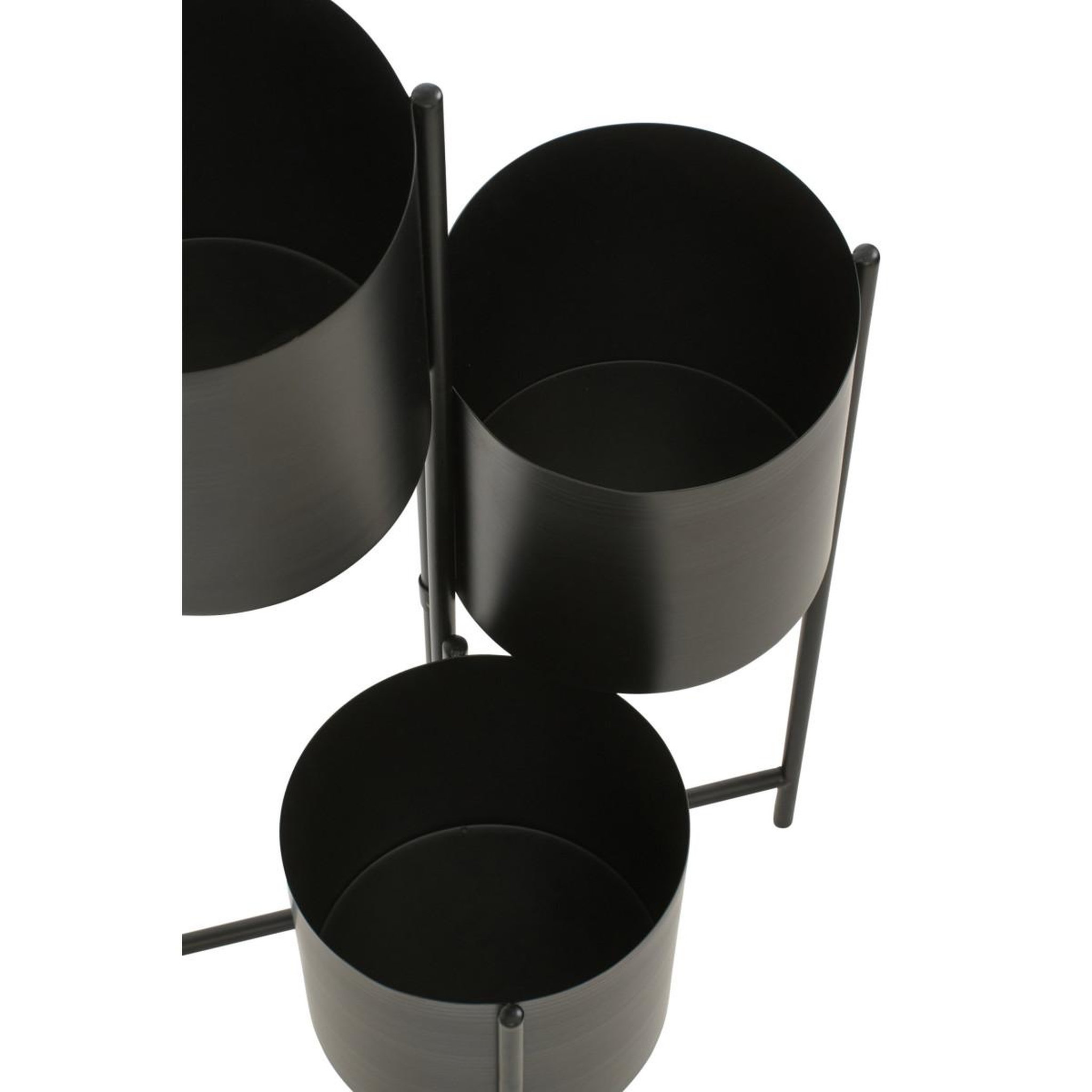 Voir la diapositive 2 : J-LINE Support 3 cache-pots en métal  trio  75cm noir