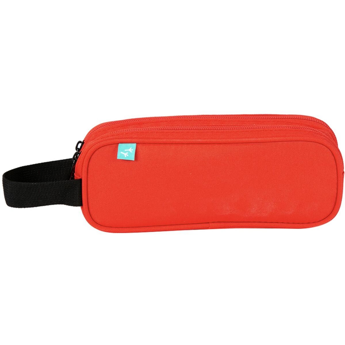 Trousse scolaire rouge 2 compartiments rectangulaire