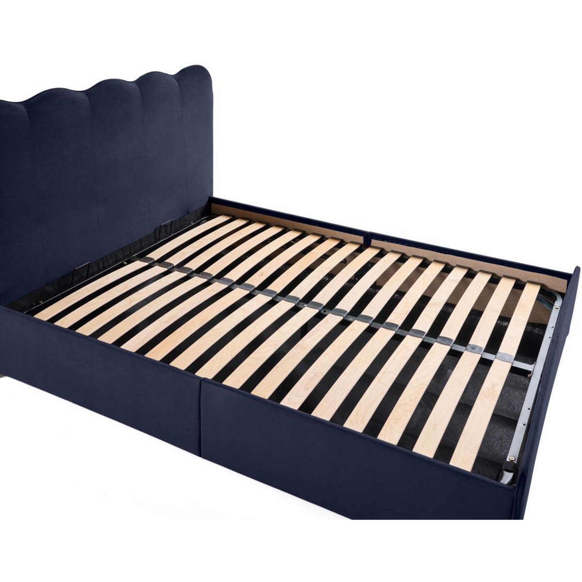 BEST MOBILIER Kahlo - lit coffre - 140x190 - en velours - sommier inclus