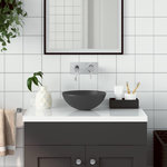 VIDAXL Lavabo de salle de bain Ceramique Gris fonce Rond