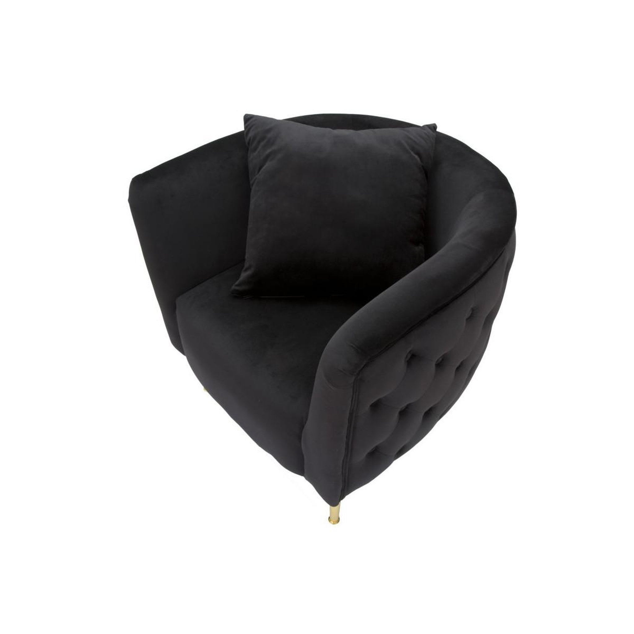 Voir la diapositive 4 : Paris Prix Fauteuil en velours  bucarest  76cm noir