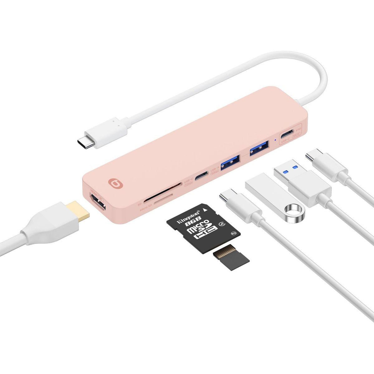 ESSENTIEL B Hub USB C 4 en 1 USB-C Rose - Vr