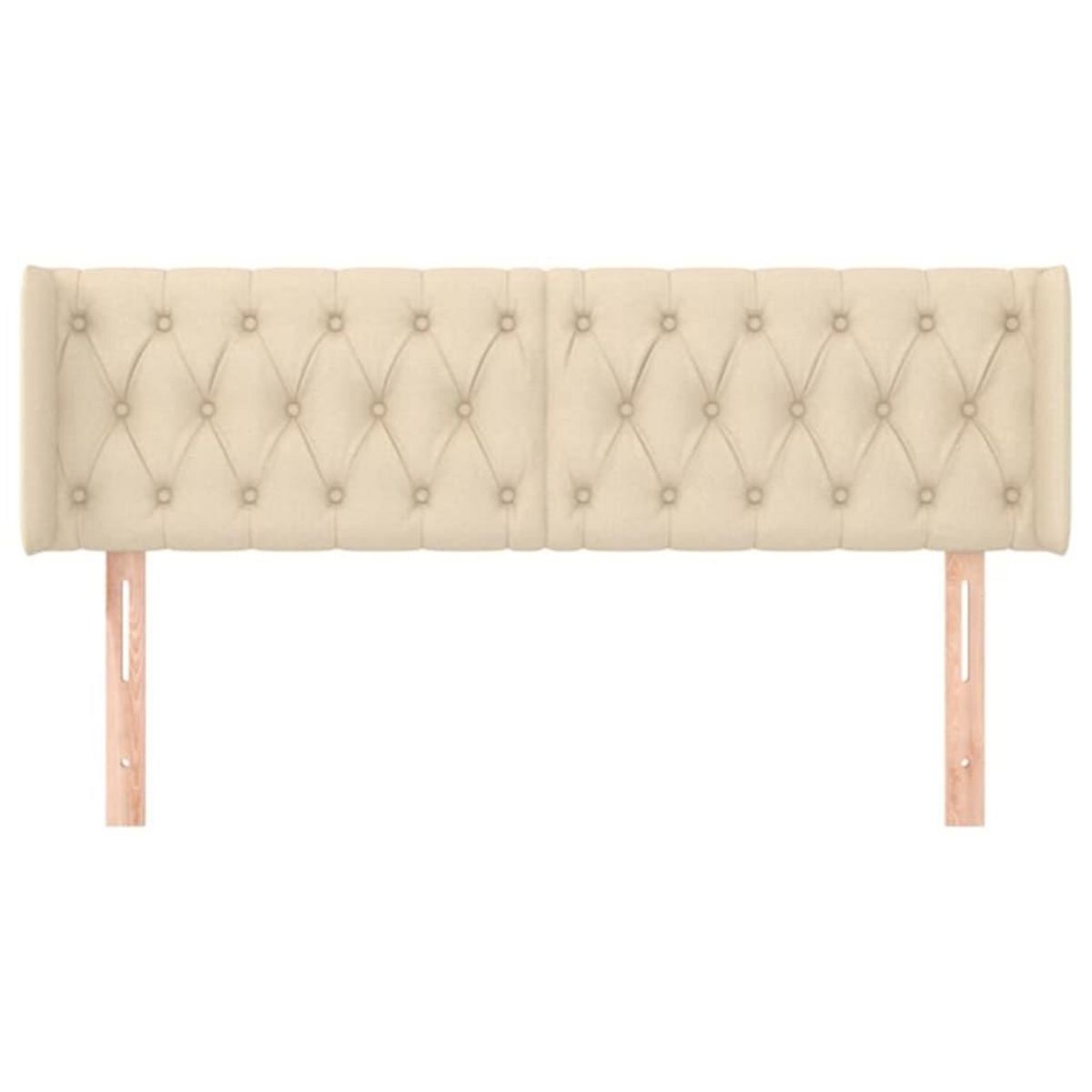 VIDAXL Tete de lit avec oreilles Creme 163x16x78/88 cm Tissu