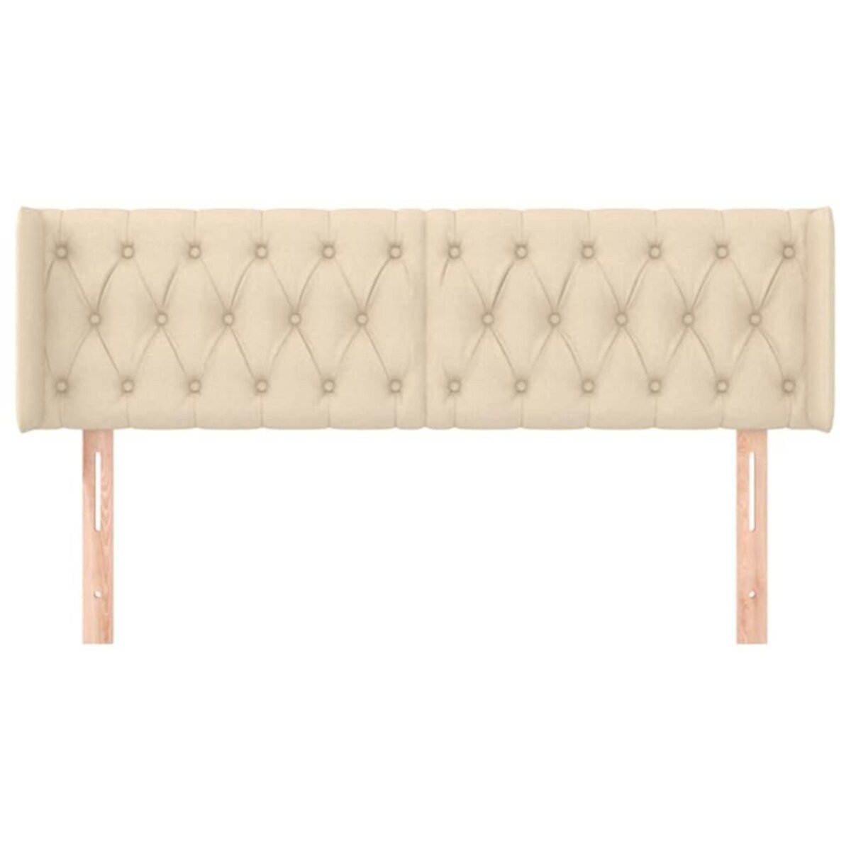 VIDAXL Tete de lit avec oreilles Creme 163x16x78/88 cm Tissu