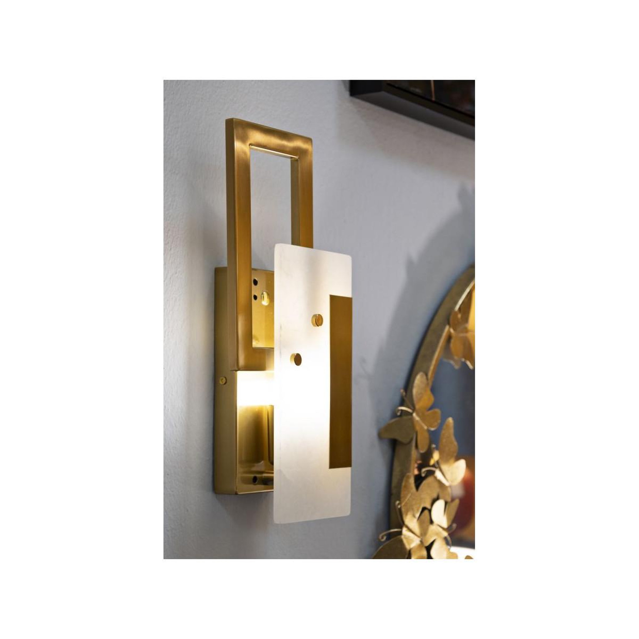 Voir la diapositive 5 : Paris Prix Applique murale design en verre  cube  33cm or