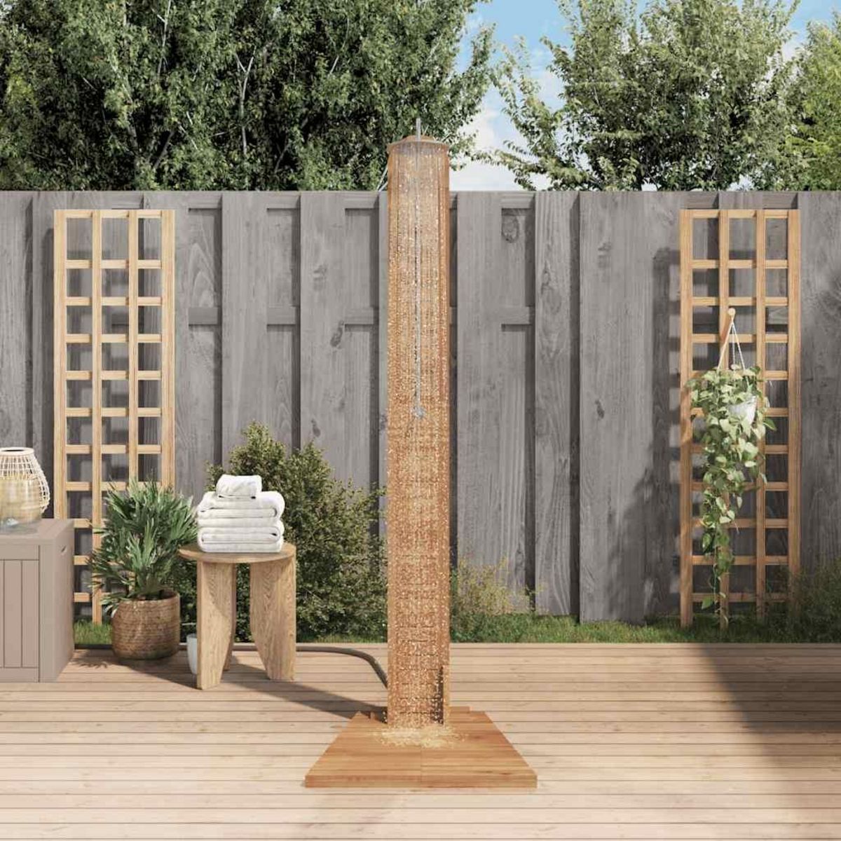 VIDAXL Douche de jardin teck massif 70x75x204 cm