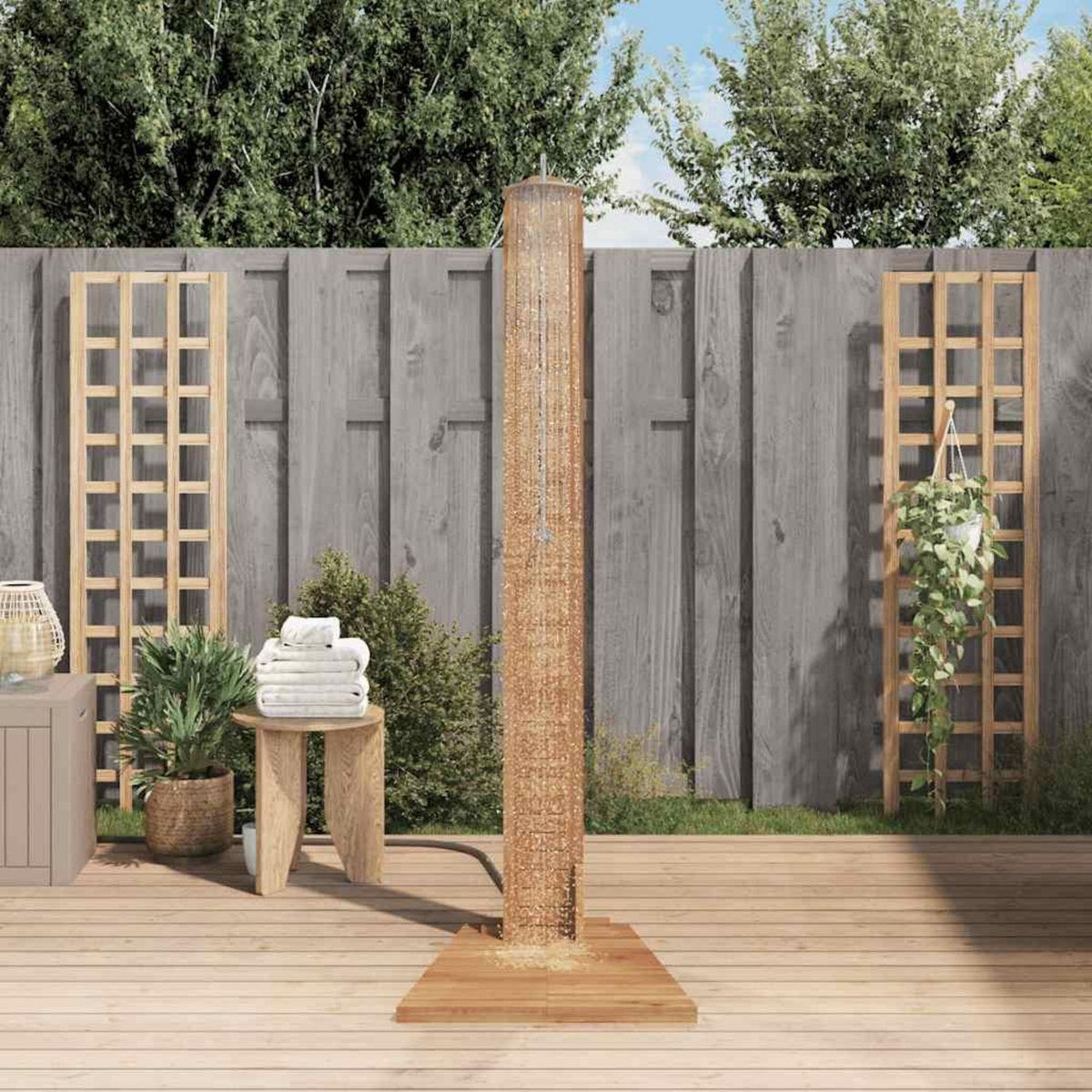 VIDAXL Douche de jardin teck massif 70x75x204 cm