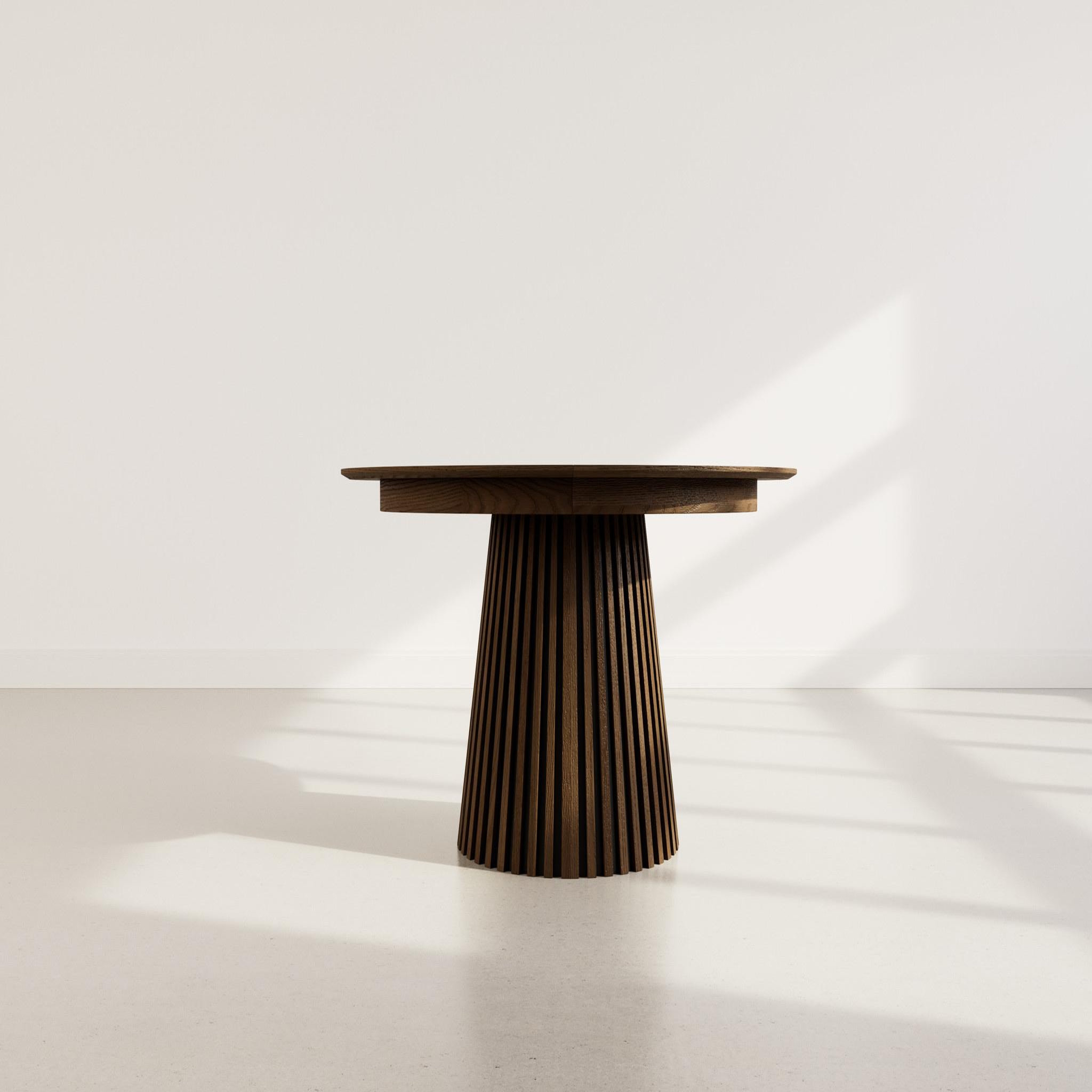 Voir la diapositive 3 : BEST MOBILIER Freya - table à manger ronde extensible - effet bois foncé - 4 à 8 personnes
