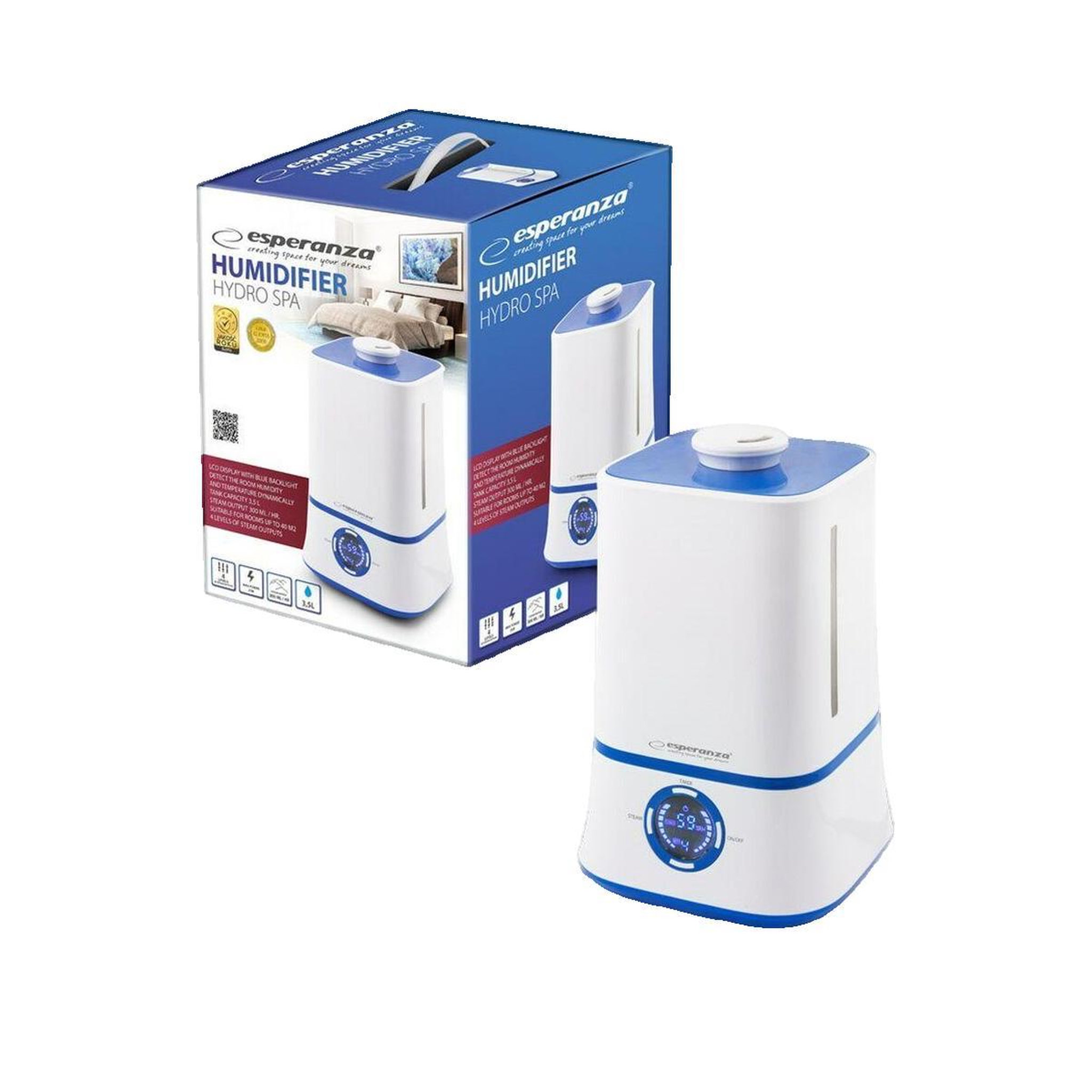 Voir la diapositive 2 : ESPERANZA Humidificateur Esperanza EHA007 Ultrasonique 3,5 L