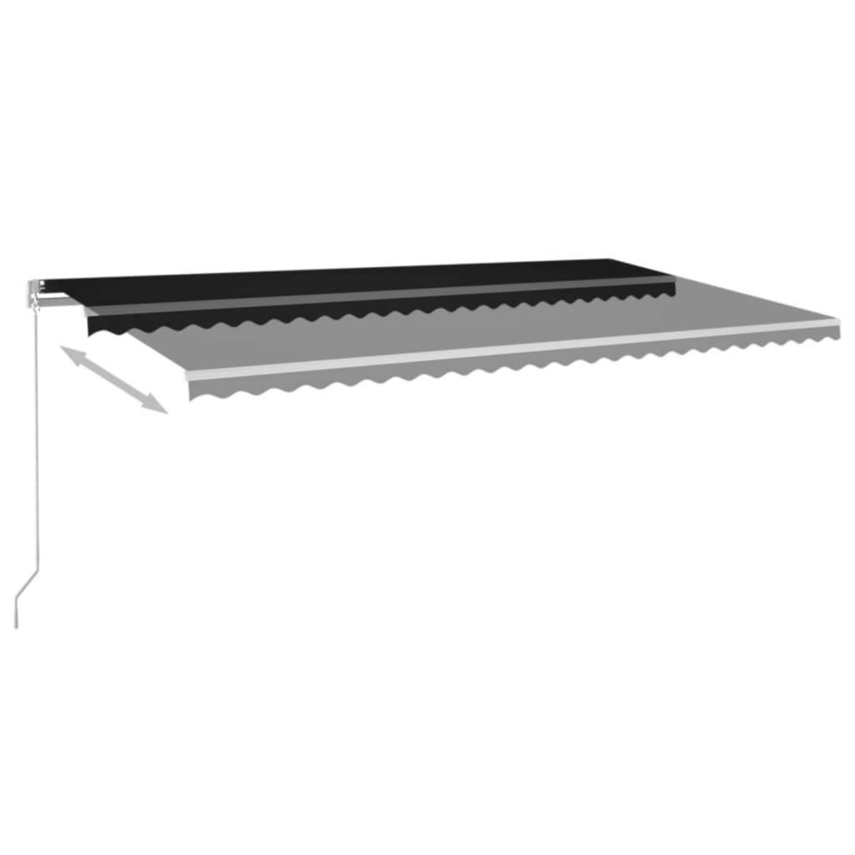 VIDAXL Auvent manuel retractable avec LED 600x350 cm Anthracite