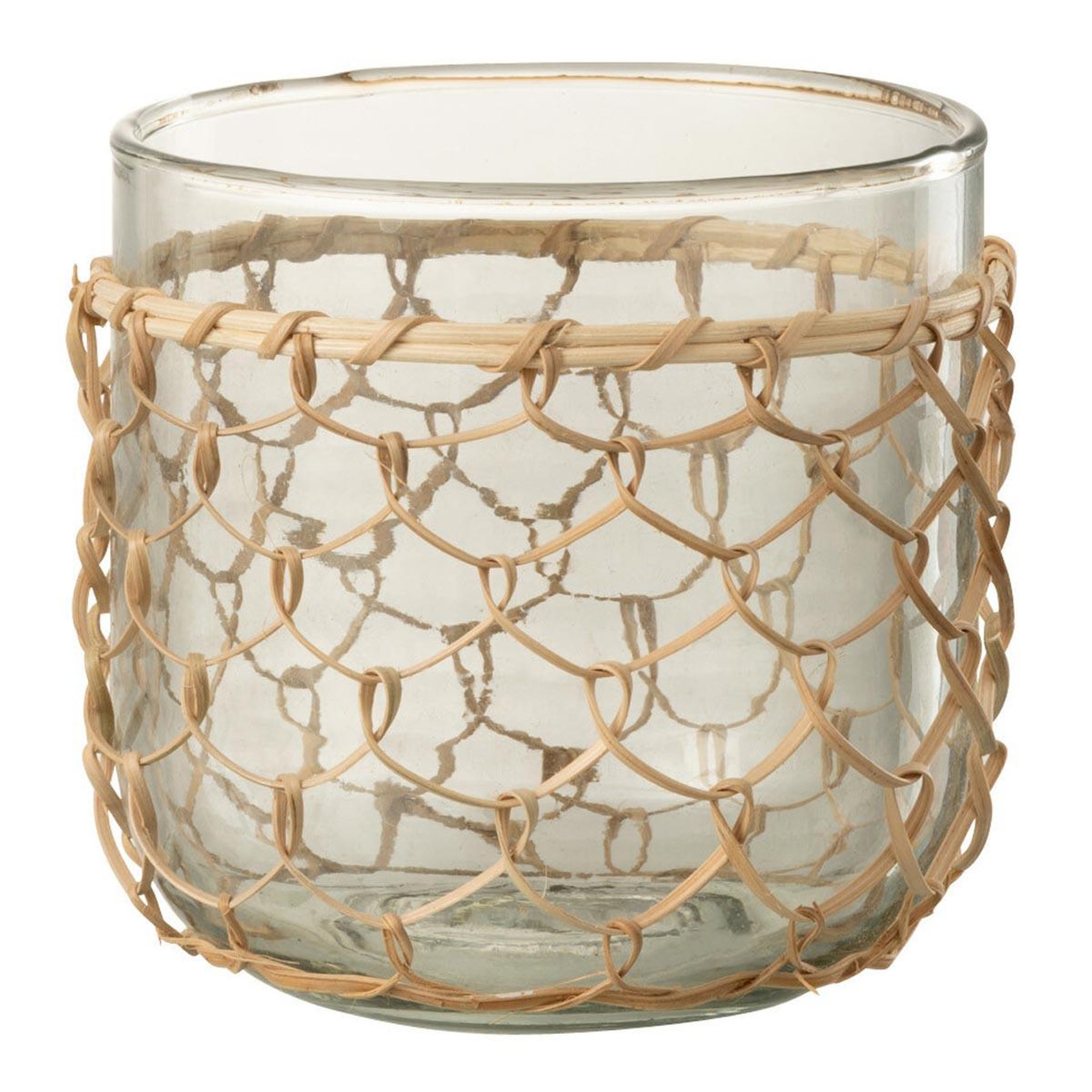 J-LINE Photophore design  tricot  13cm transparent & naturel