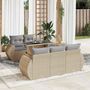 Voir la diapositive 1 : VIDAXL Salon de jardin avec coussins 6 pcs beige resine tressee