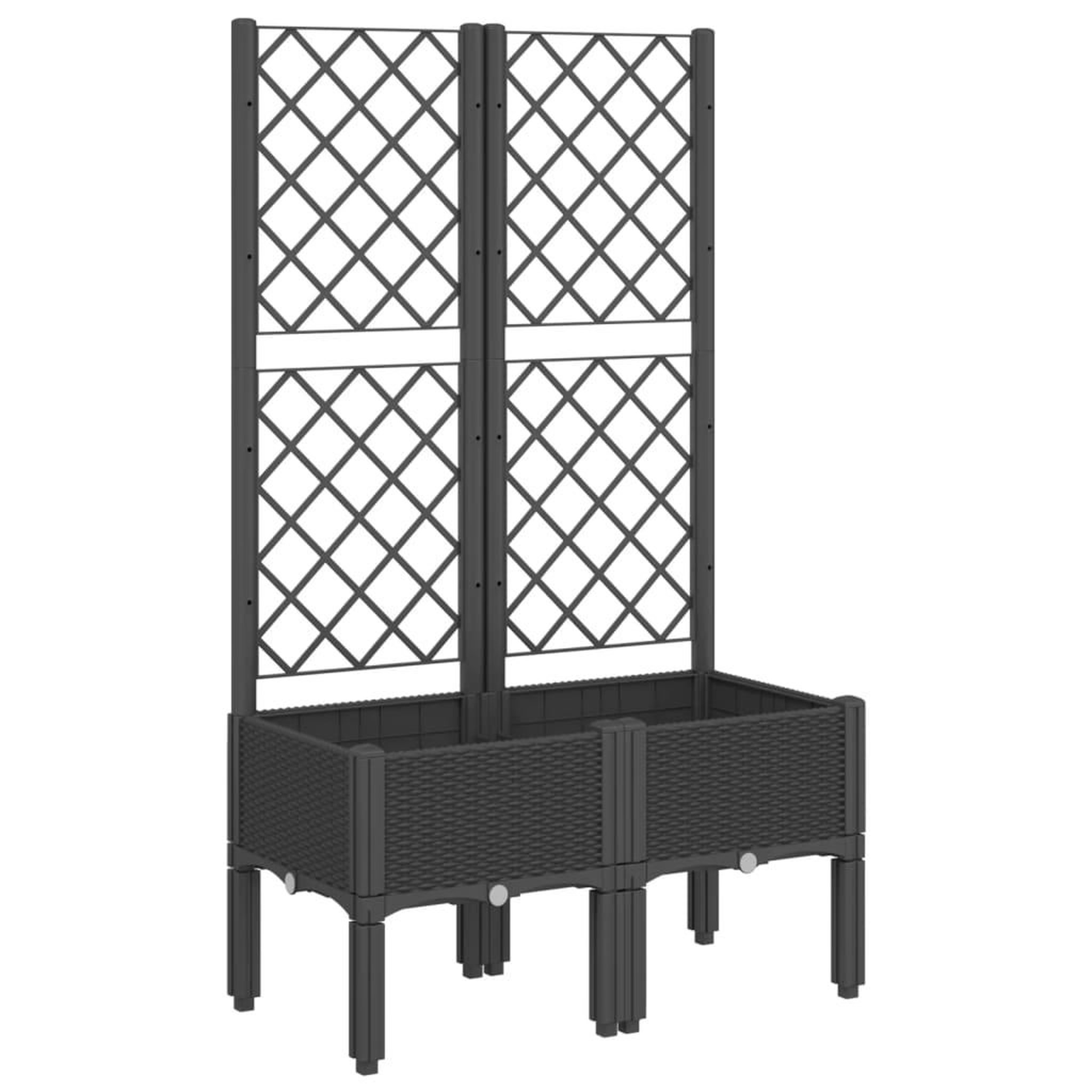 Voir la diapositive 2 : VIDAXL Jardiniere avec treillis noir 80x40x142 cm PP