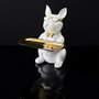 Voir la diapositive 5 : Paris Prix Statuette & Vide-Poche  Bulldog  21cm Blanc