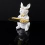 Voir la diapositive 5 : Paris Prix Statuette & Vide-Poche  Bulldog  21cm Blanc