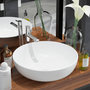 Voir la diapositive 1 : VIDAXL Lavabo ronde Ceramique Blanc 41,5 x 13,5 cm