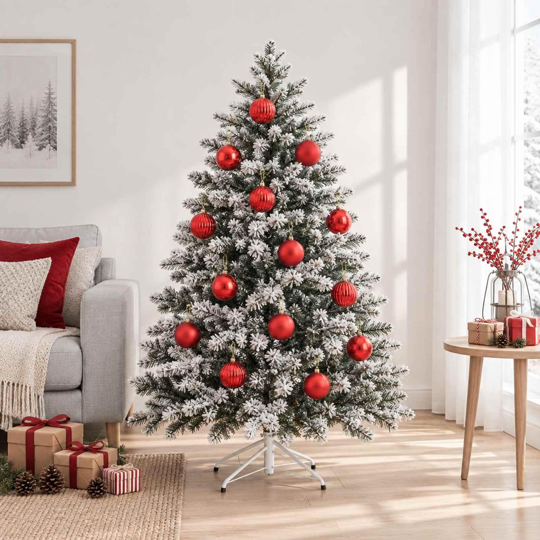 Voir la diapositive 2 : VIDAXL Ensemble de boules de Noël XL 15 pc Rouge Diam. 10 cm Plastique