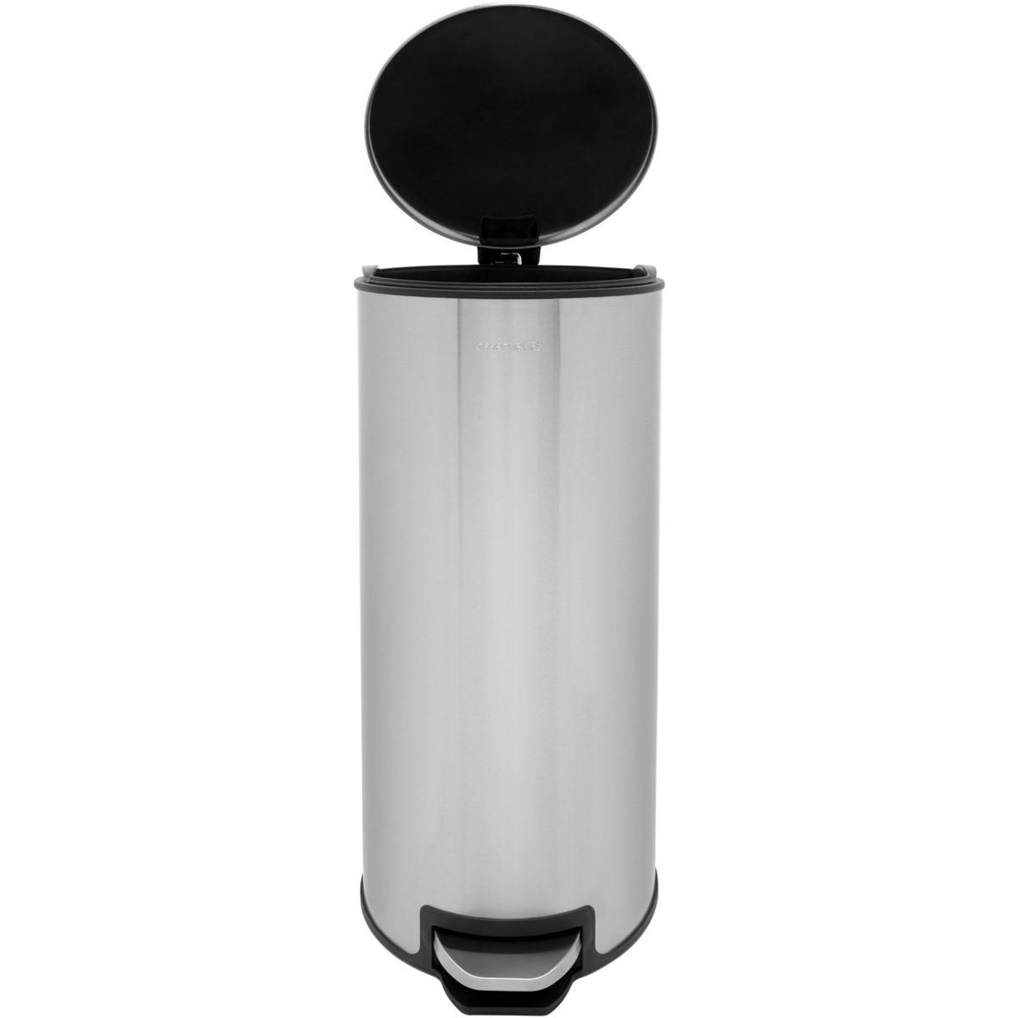 Voir la diapositive 2 : ESSENTIEL B Poubelle de cuisine manuelle ronde 30L inox à pédale
