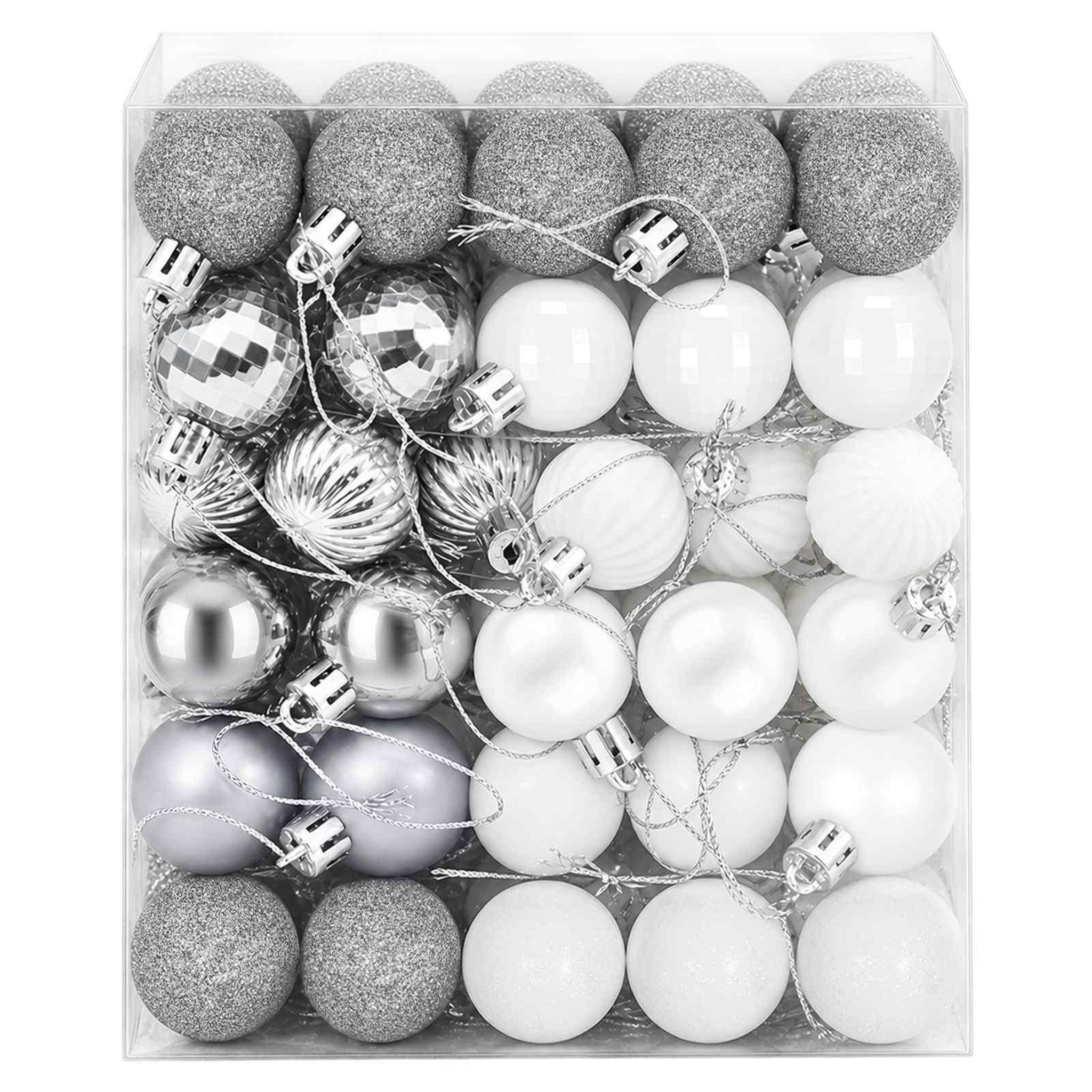 Voir la diapositive 4 : VIDAXL Ensemble de boules de Noël 150 pc Blanc et Gris Diam. 3 cm