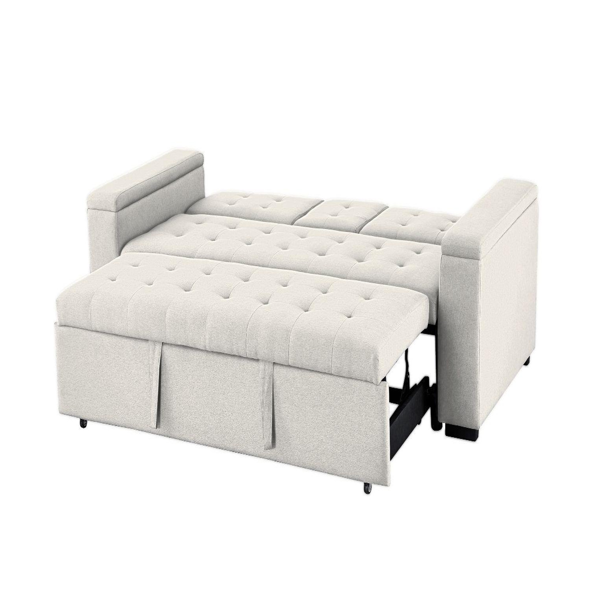 Voir la diapositive 4 : CONCEPT USINE Canapé convertible 3 places en tissu beige noho
