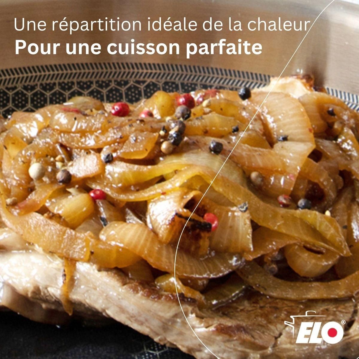 ELO Poêle en acier inoxydable 18/10 24 cm Elo Relief Solution