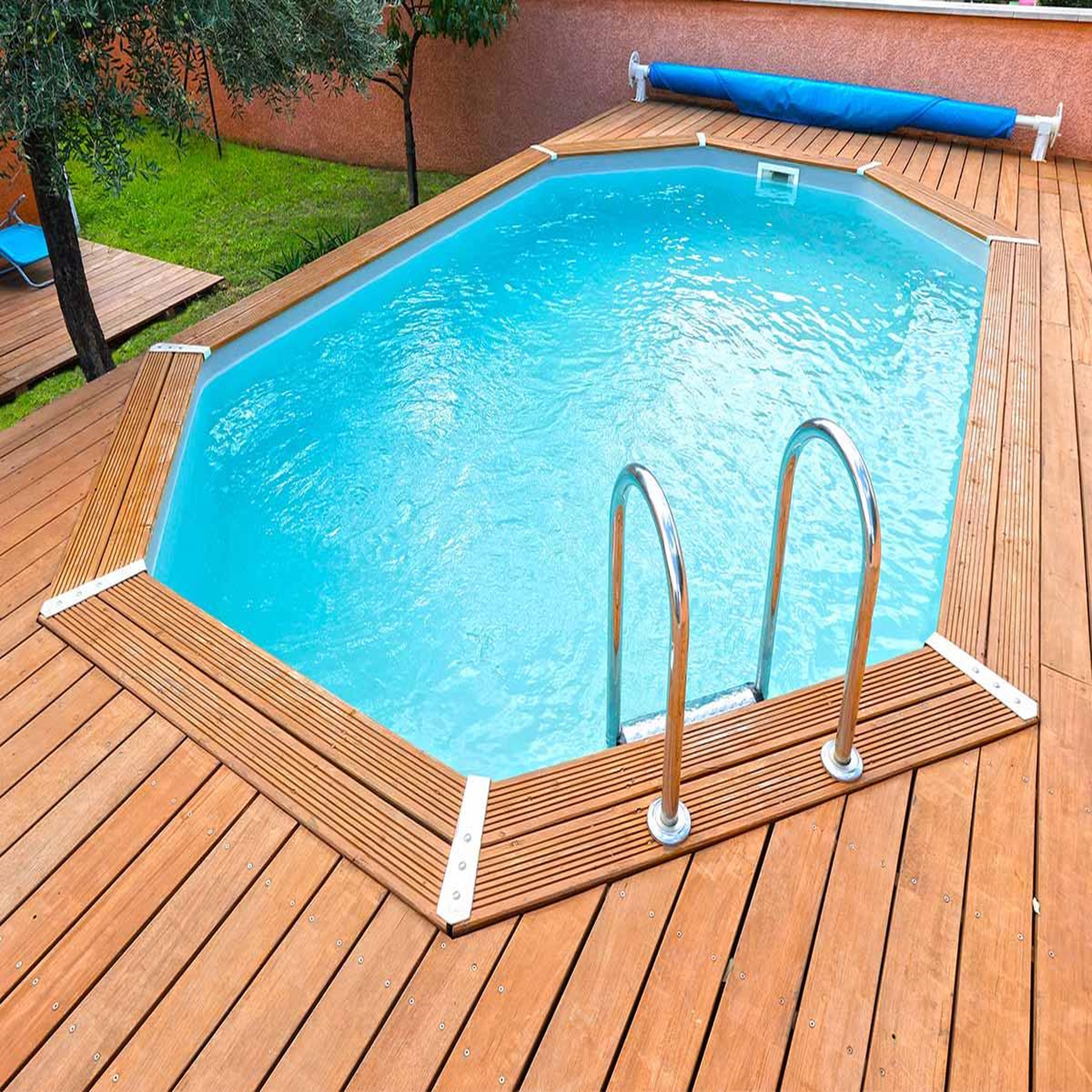 Ubbink Piscine bois Azura 4,90 x 3,55 x 1,30 m - Liner beige - Ubbink