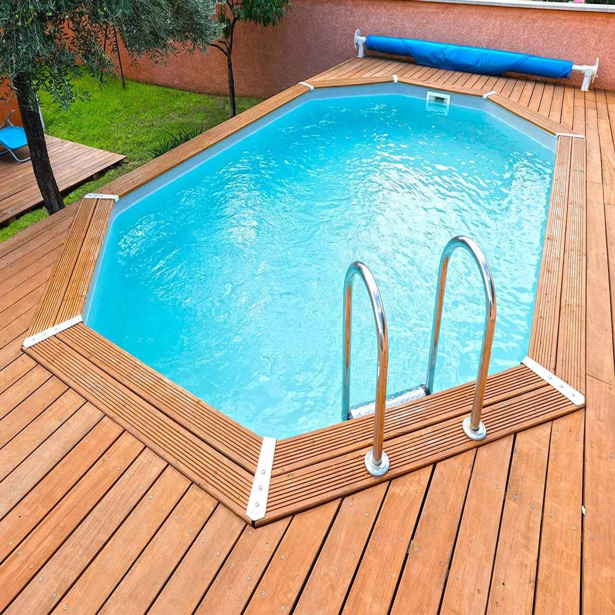 Ubbink Piscine bois Azura 4,90 x 3,55 x 1,30 m - Liner beige - Ubbink