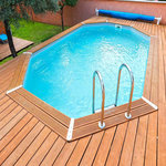 Ubbink Piscine bois Azura 4,90 x 3,55 x 1,30 m - Liner beige - Ubbink