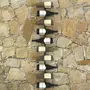 VIDAXL Casier a bouteilles mural pour 10 bouteilles Noir Metal