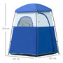 Voir la diapositive 3 : OUTSUNNY Tente cabine de douche portable pour camping 1-2 personnes sac de transport inclus étanche - Oxford - dim. 167L x 167l x 224H cm - bleu et blanc
