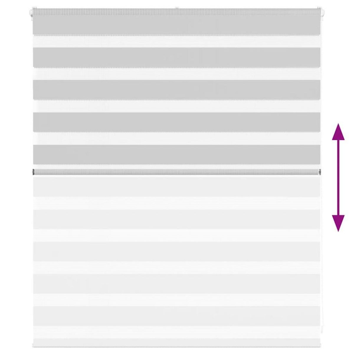 VIDAXL Store zebre gris clair largeur du tissu 125,9 cm polyester