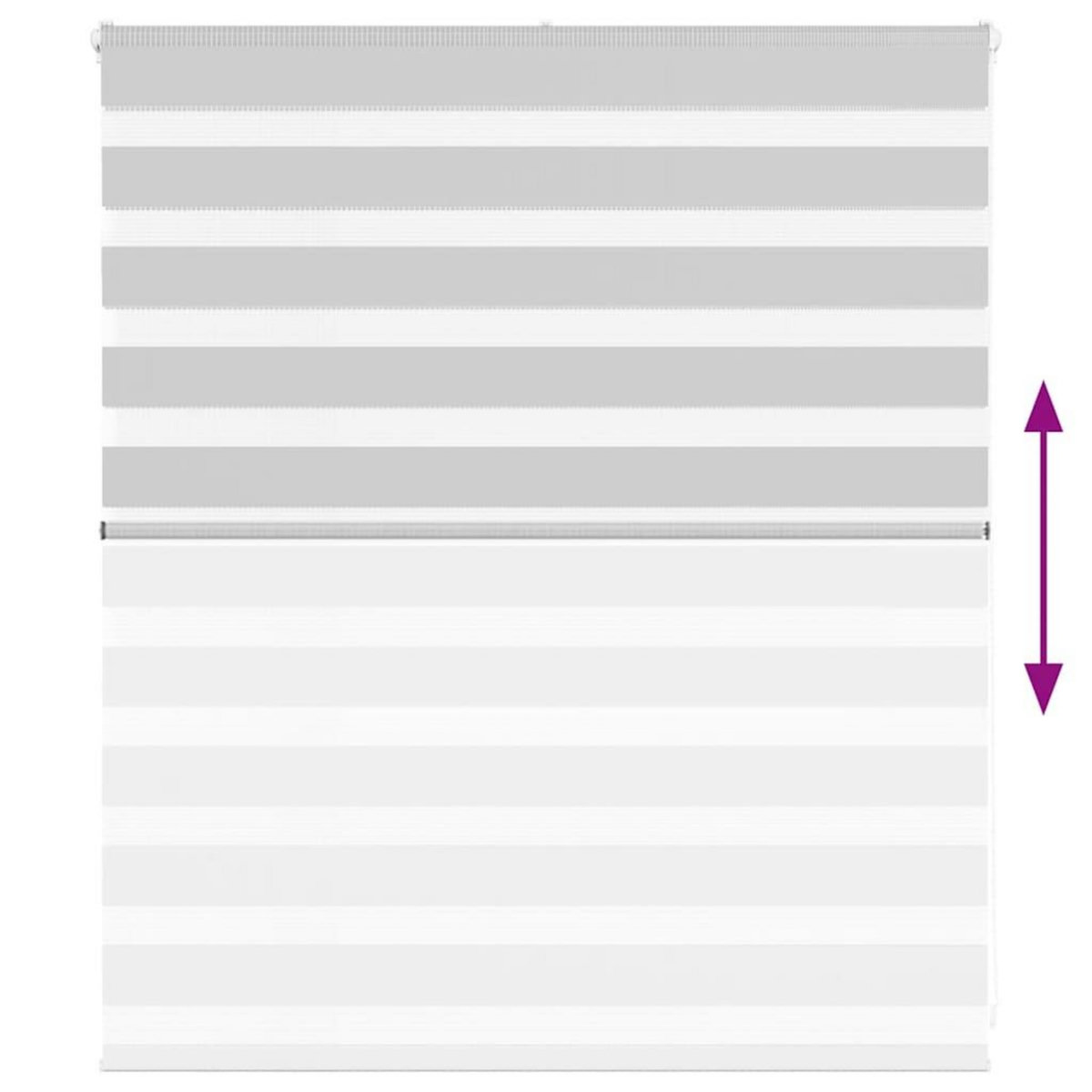 VIDAXL Store zebre gris clair largeur du tissu 125,9 cm polyester