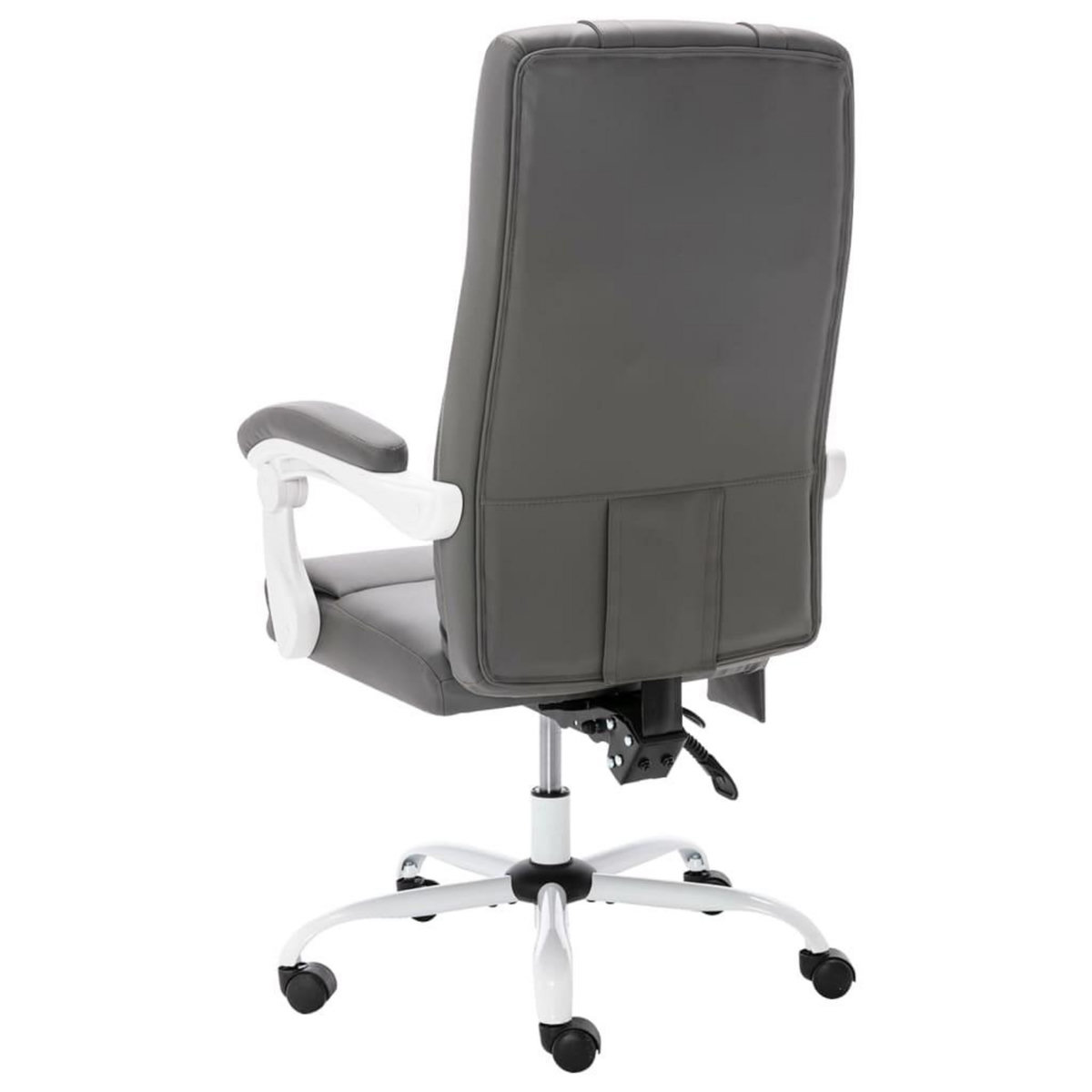 VIDAXL Chaise de bureau de massage Gris Similicuir